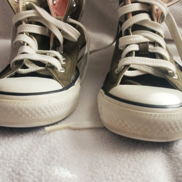 Double Upper Converse All Star Chuck Taylor Green and pink women 8 - Picture 15 of 16